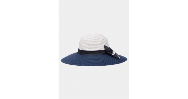 Straw Hat with Navy & White Interchangeable Bow or Pink Bow – emilyOandbows