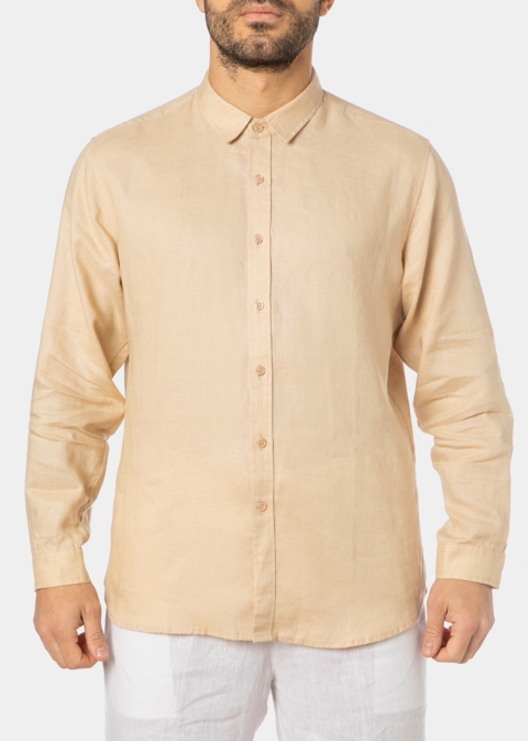 100% Linen Beige Shirt 