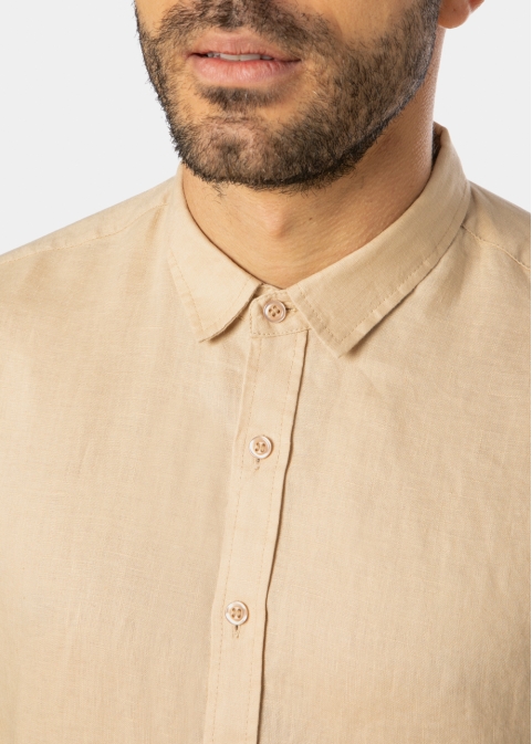 100% Linen Beige Shirt 