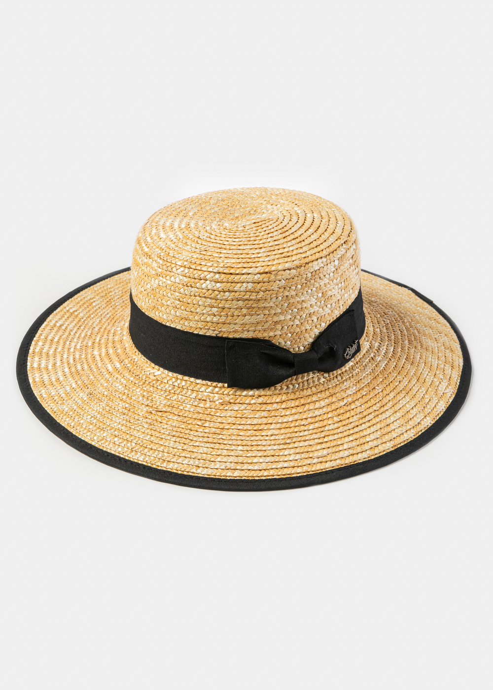 Natural Straw Hat w/ Black Details Natural Straw Hat w/ Black Details - Image 1