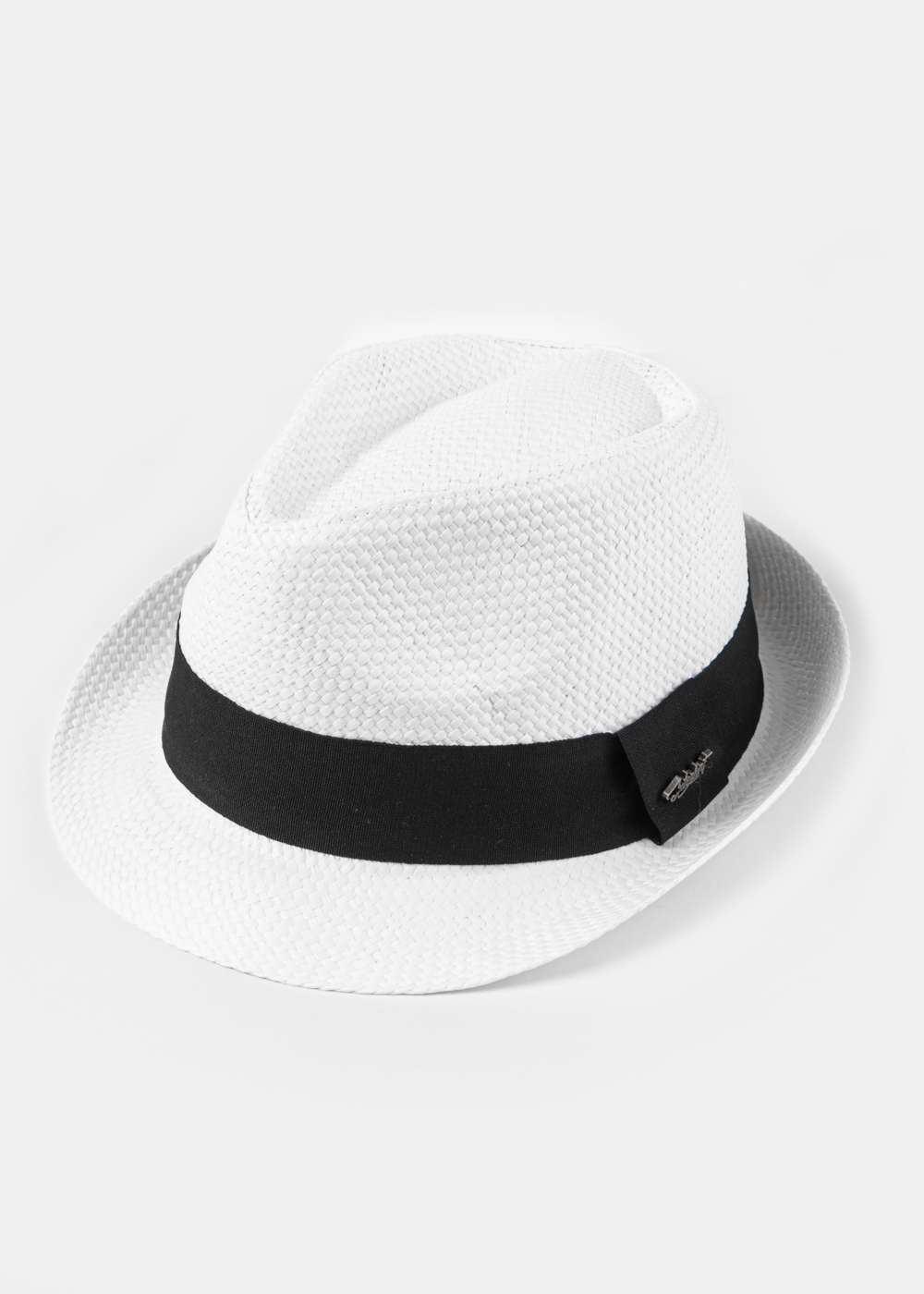White Fedora Hat w/ black hatband 2 White Fedora Hat w/ black hatband 2 - Image 1