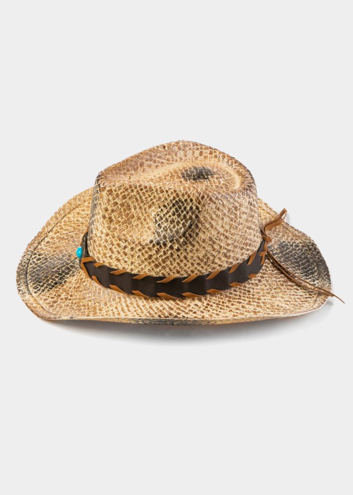 Cowboy Style Hat w/ Braided Hatband - Image 3