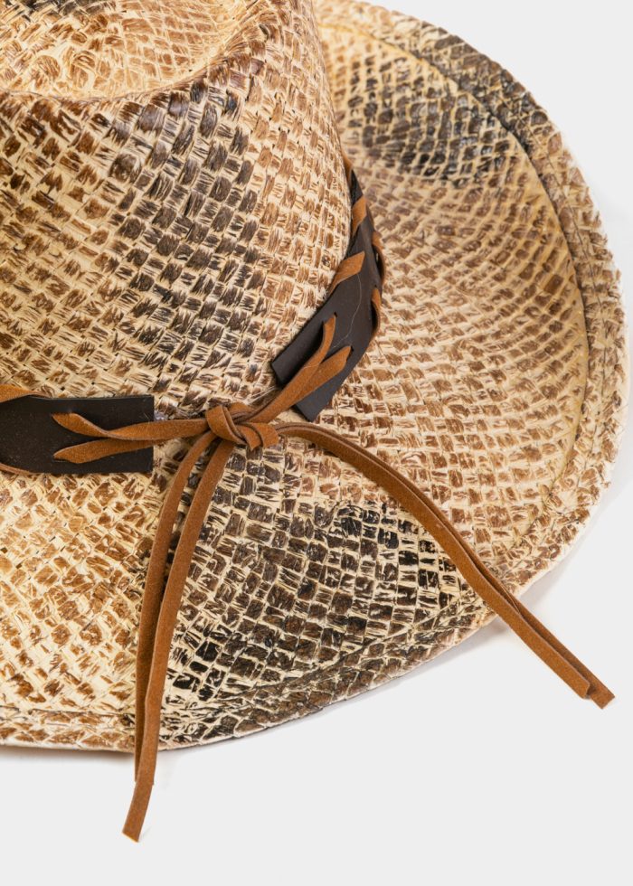 Cowboy Style Hat w/ Braided Hatband - Image 4