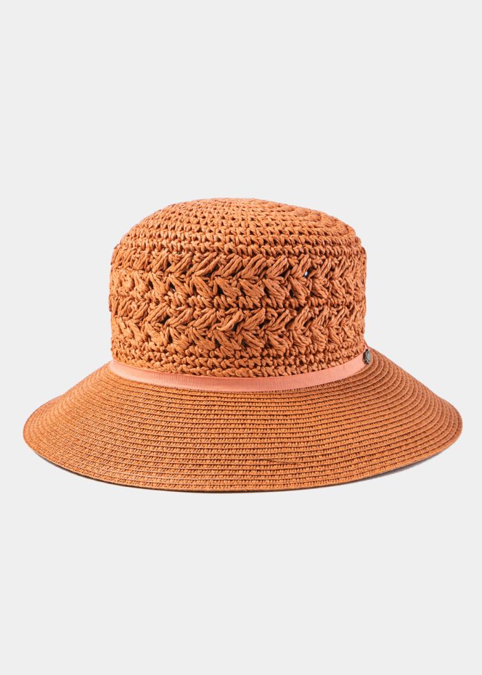 Dark Orange Half Handmade Crochet Hat - Image 3