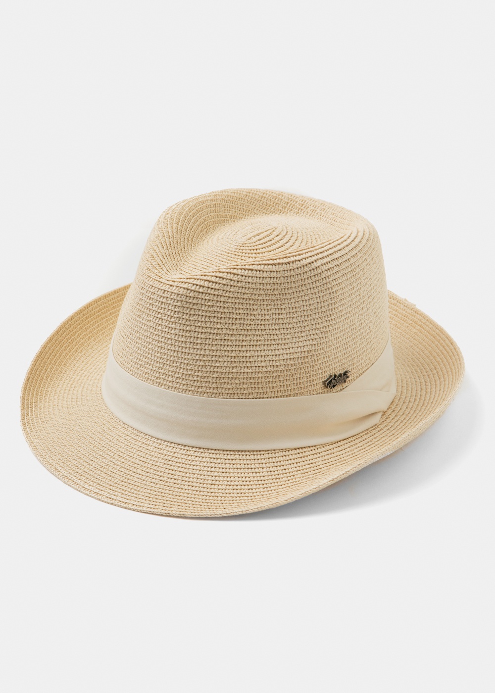 _17A2393 Ecru Fedora Hat w/ cream hatband - Image 1