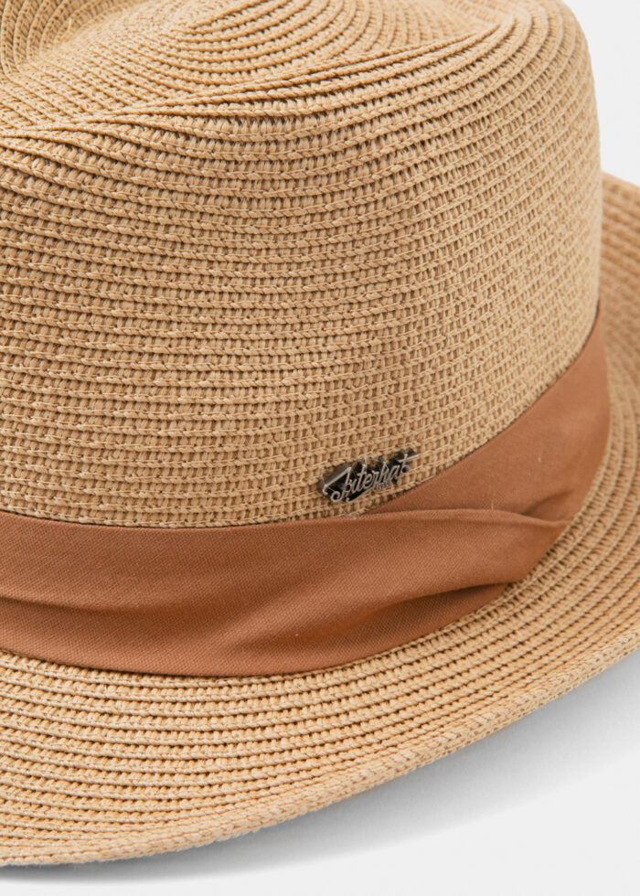Brown Fedora Hat w/ camel hatband - Image 3