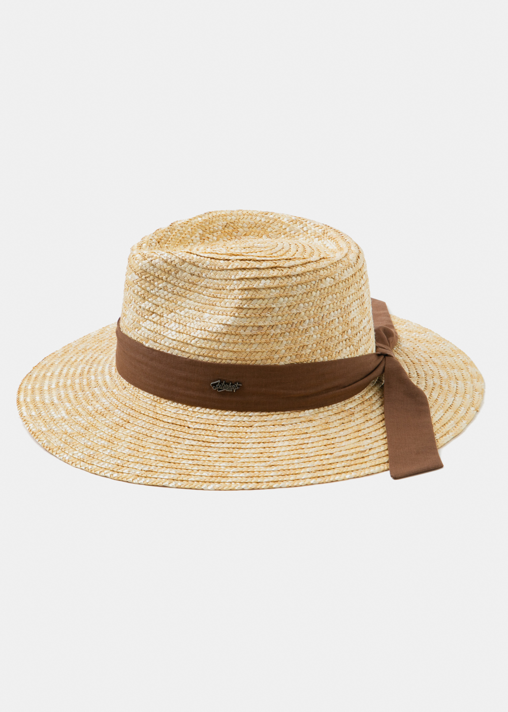 _17A2469 Handmade Natural Straw Panama Style Hat w/ maroon ribbon - Image 1