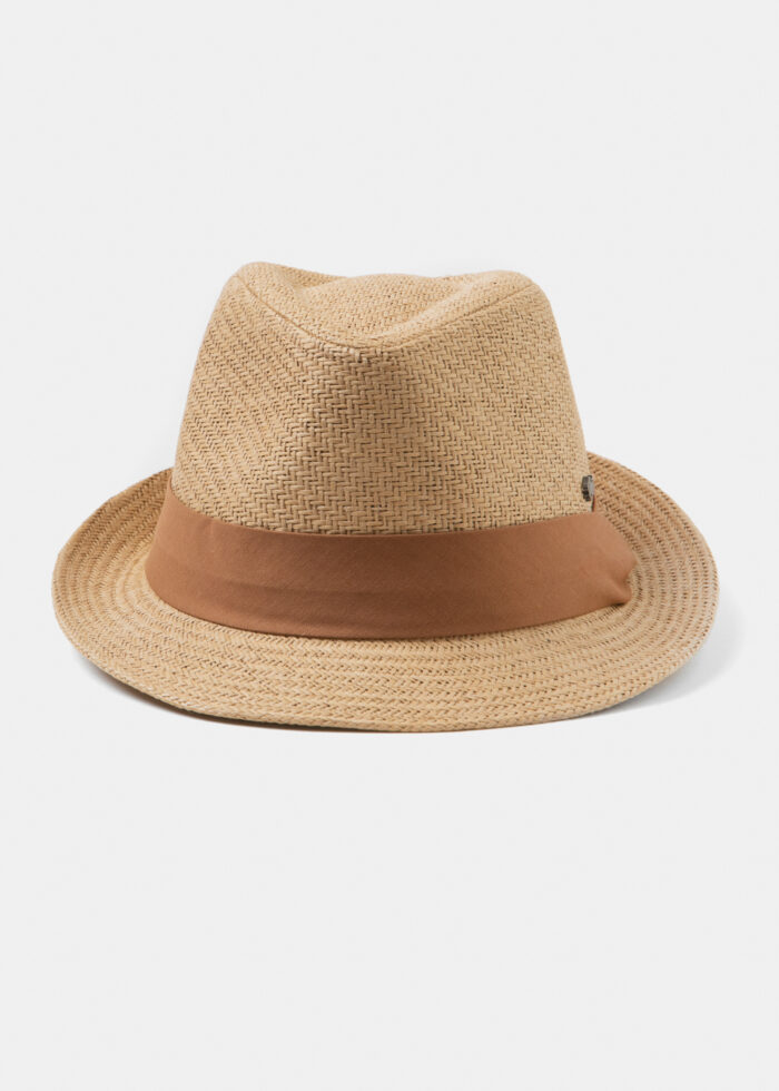 Brown Fedora Hat w/ camel hatband - Image 2