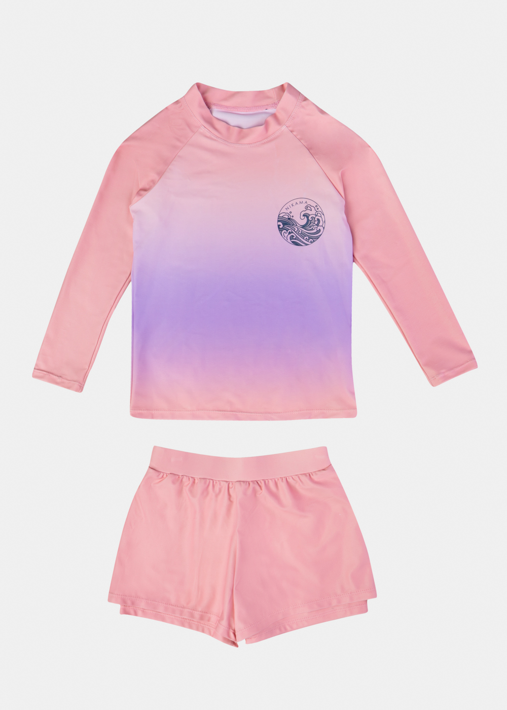 Pink Girls Swimsuit (Shirt & Shorts) Pink Girls Swimsuit (Shirt & Shorts) - Image 1
