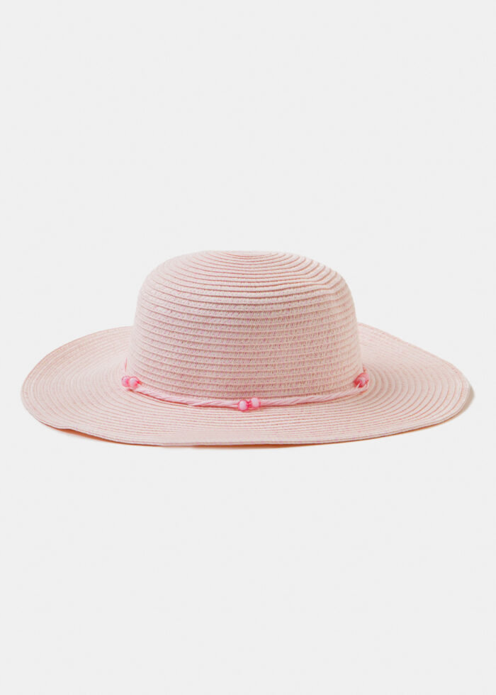 Girls Pink Straw Hat - Image 2