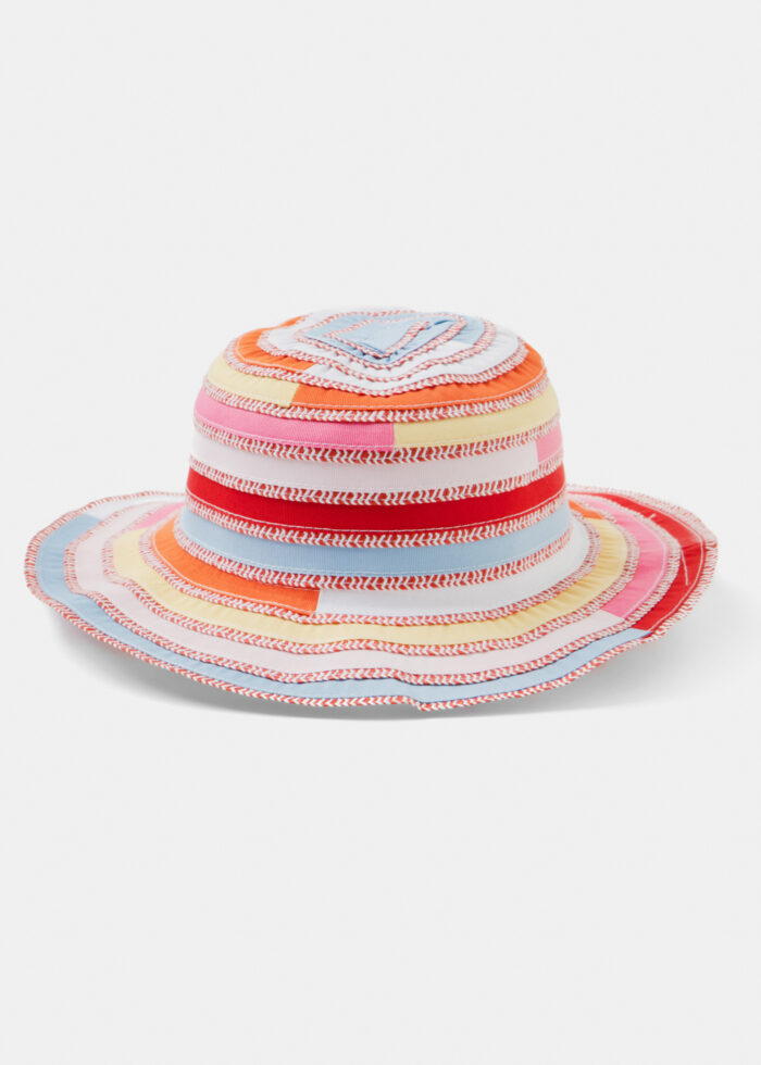 Girls Multicolour Hat w/ Top Stitches - Image 2
