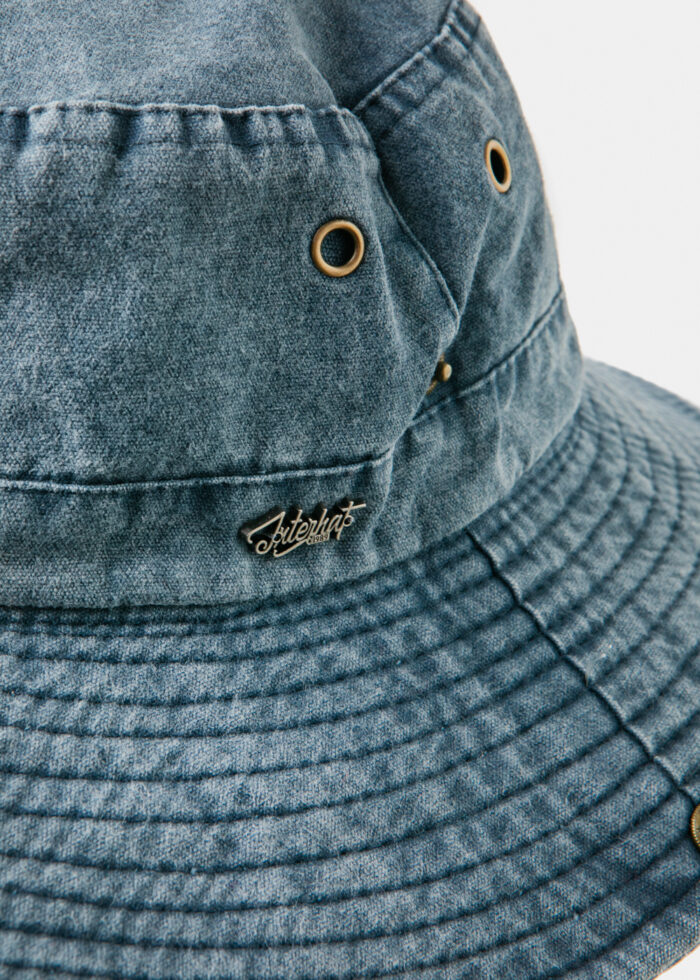 Blue Active Bucket Hat w/ Washed Cotton - Image 3