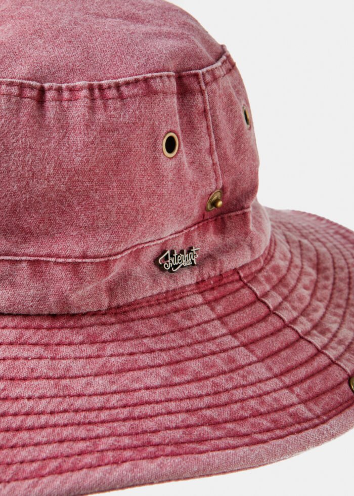 Red Active Bucket Hat w/ Washed Cotton - Image 3