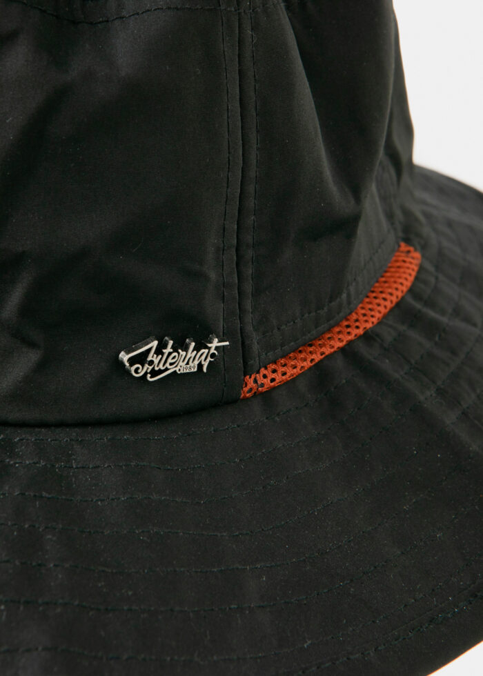 Black Active Bucket Hat w/ Orange Details - Image 3