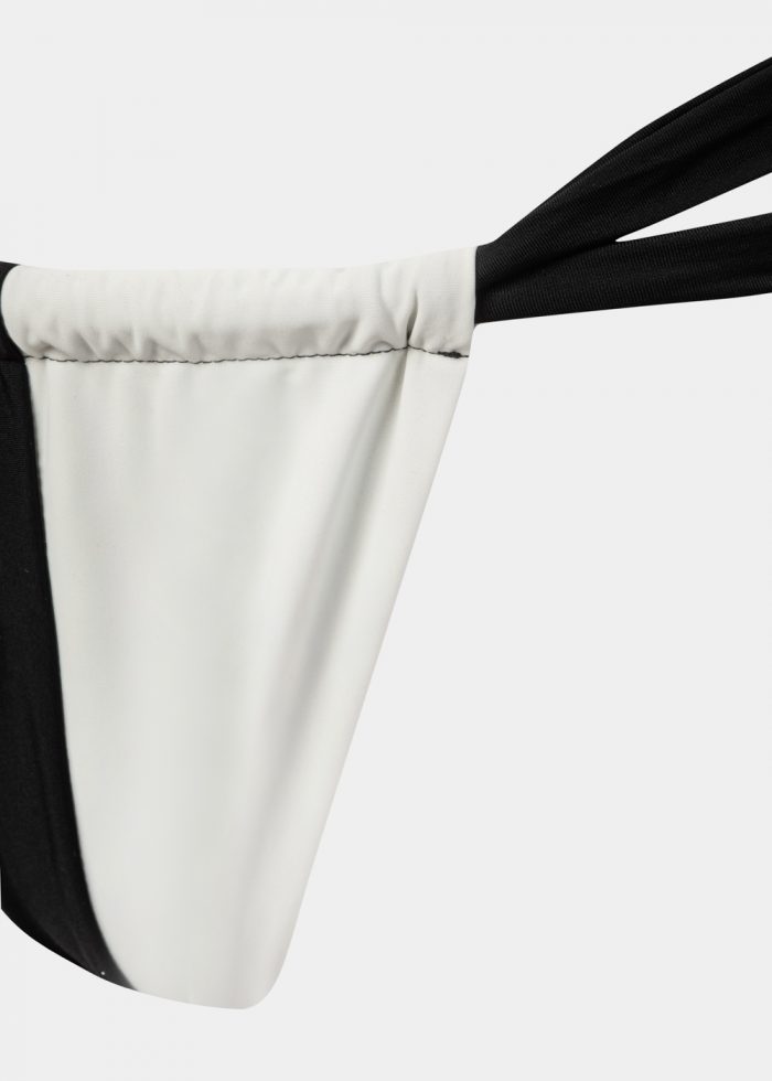 Saint Tropez Bikini Bottom - Black/Cream Dacron - Image 6