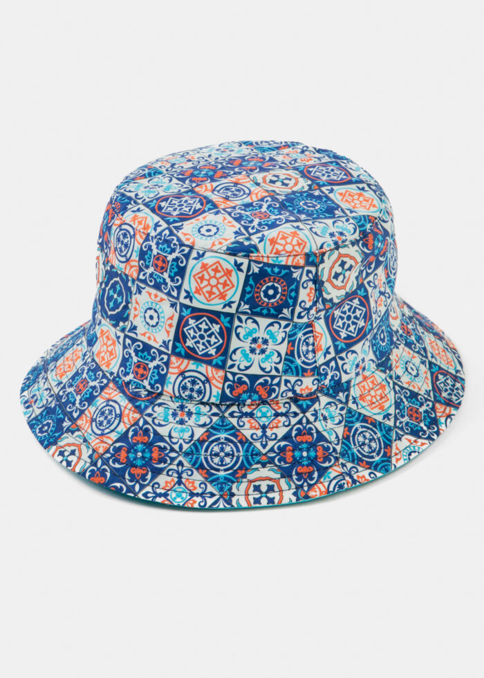 Double-Faced Bucket Hat Moroccan Pattern & Turquoise - Image 4