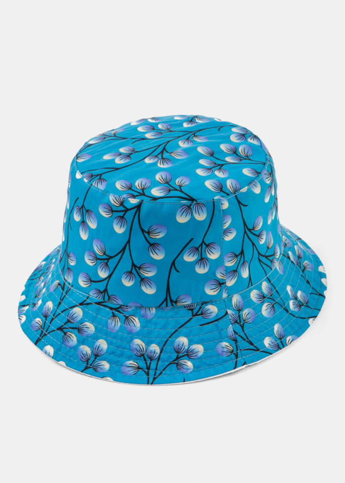 Double-Faced Bucket Hat Cottons Pattern & White - Image 3