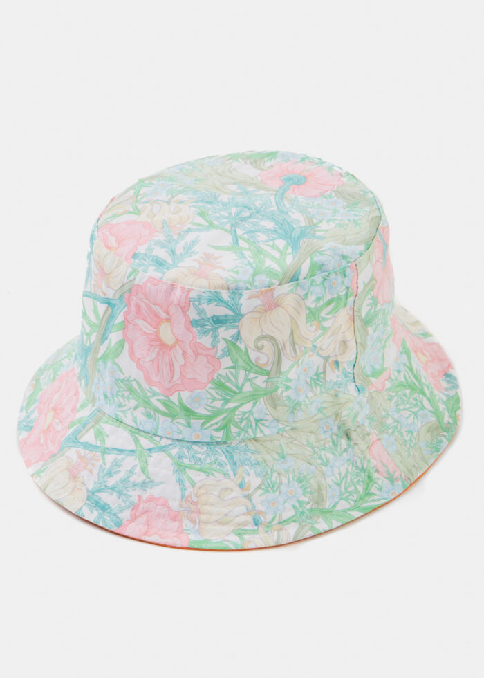Double-Faced Bucket Hat Flowers Pattern & Orange - Image 3