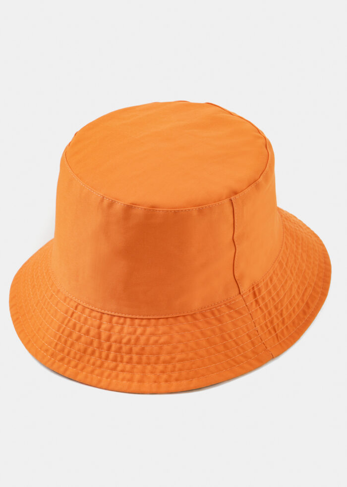 Double-Faced Bucket Hat Flowers Pattern & Orange - Image 2