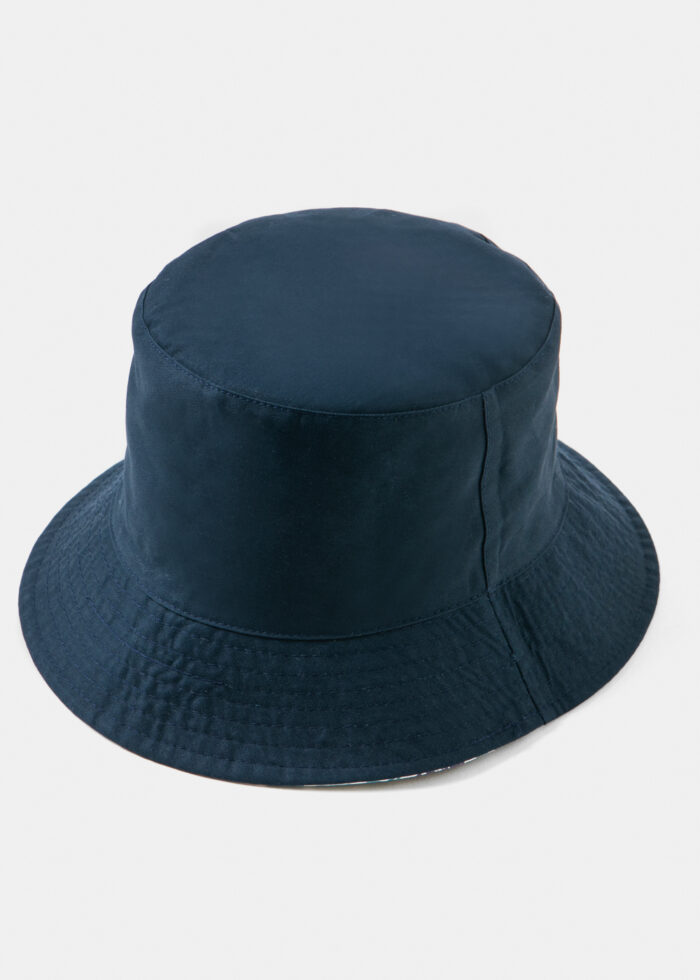 Double-Faced Bucket Hat Circles Pattern & Navy Blue - Image 2