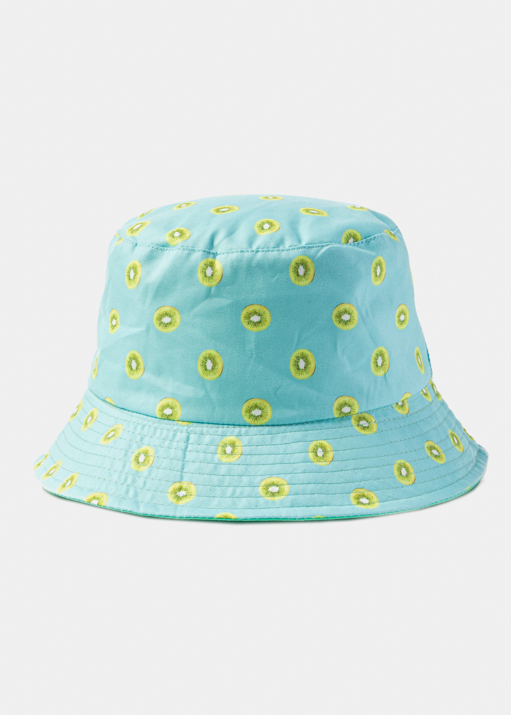 Double-Faced Bucket Hat Kiwi Pattern & Turquoise Double-Faced Bucket Hat Kiwi Pattern & Turquoise - Image 1