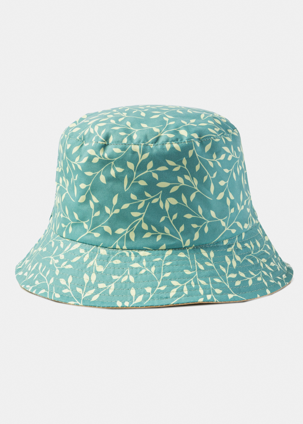 Double-Faced Bucket Hat Yellow Leaves Pattern & Beige Double-Faced Bucket Hat Yellow Leaves Pattern & Beige - Image 1