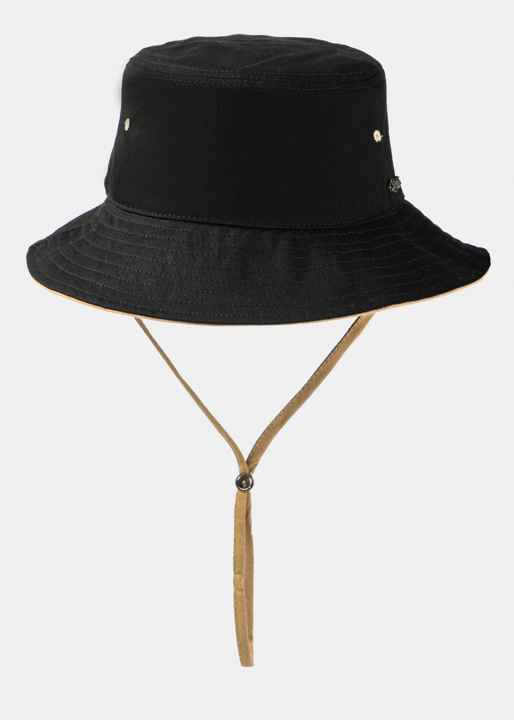 Black Bucket Hat w/ Chin Strap Black Bucket Hat w/ Chin Strap - Image 1