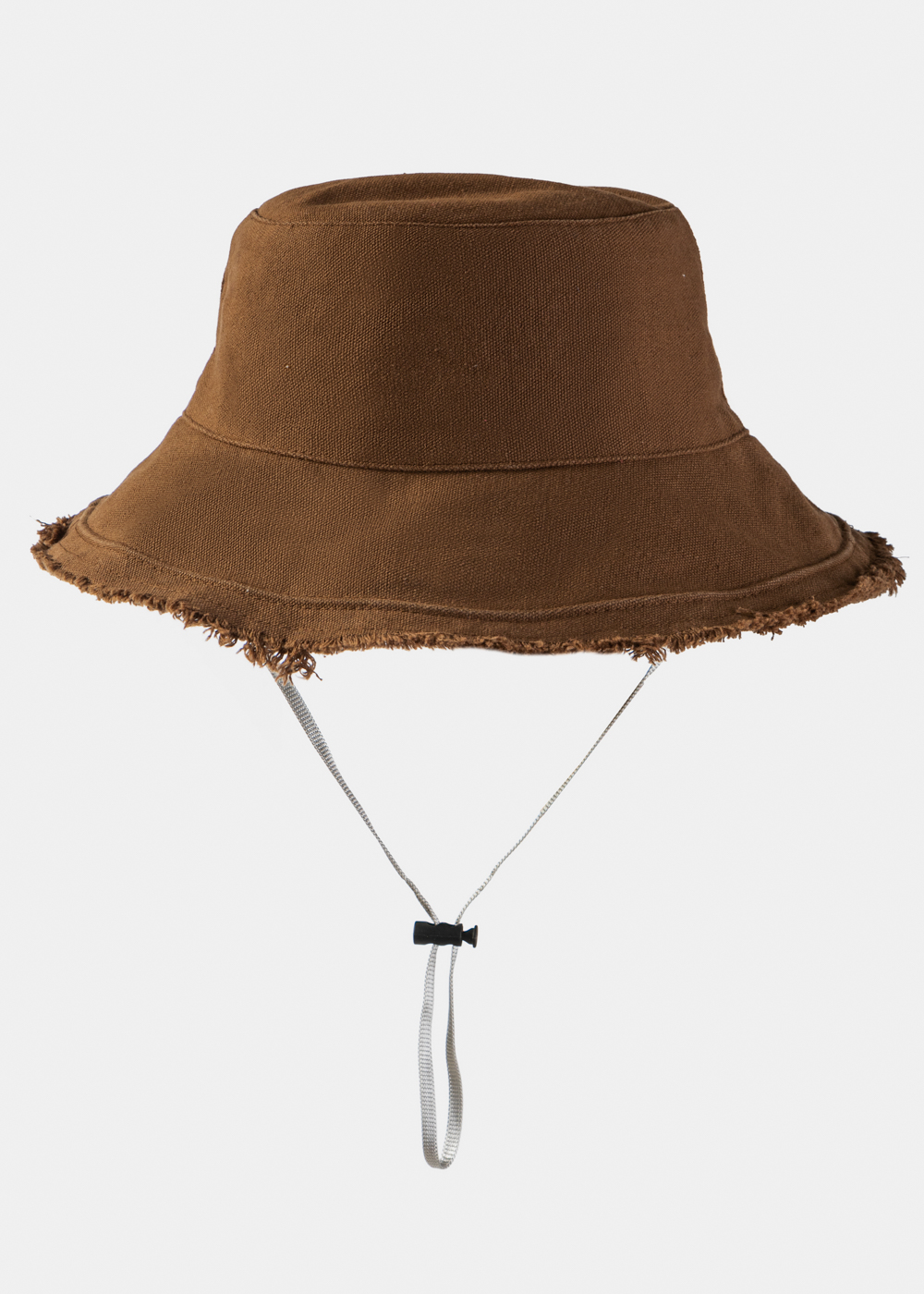 Brown Double-Faced Bucket Hat w/ Chin Strap Brown Double-Faced Bucket Hat w/ Chin Strap - Image 1