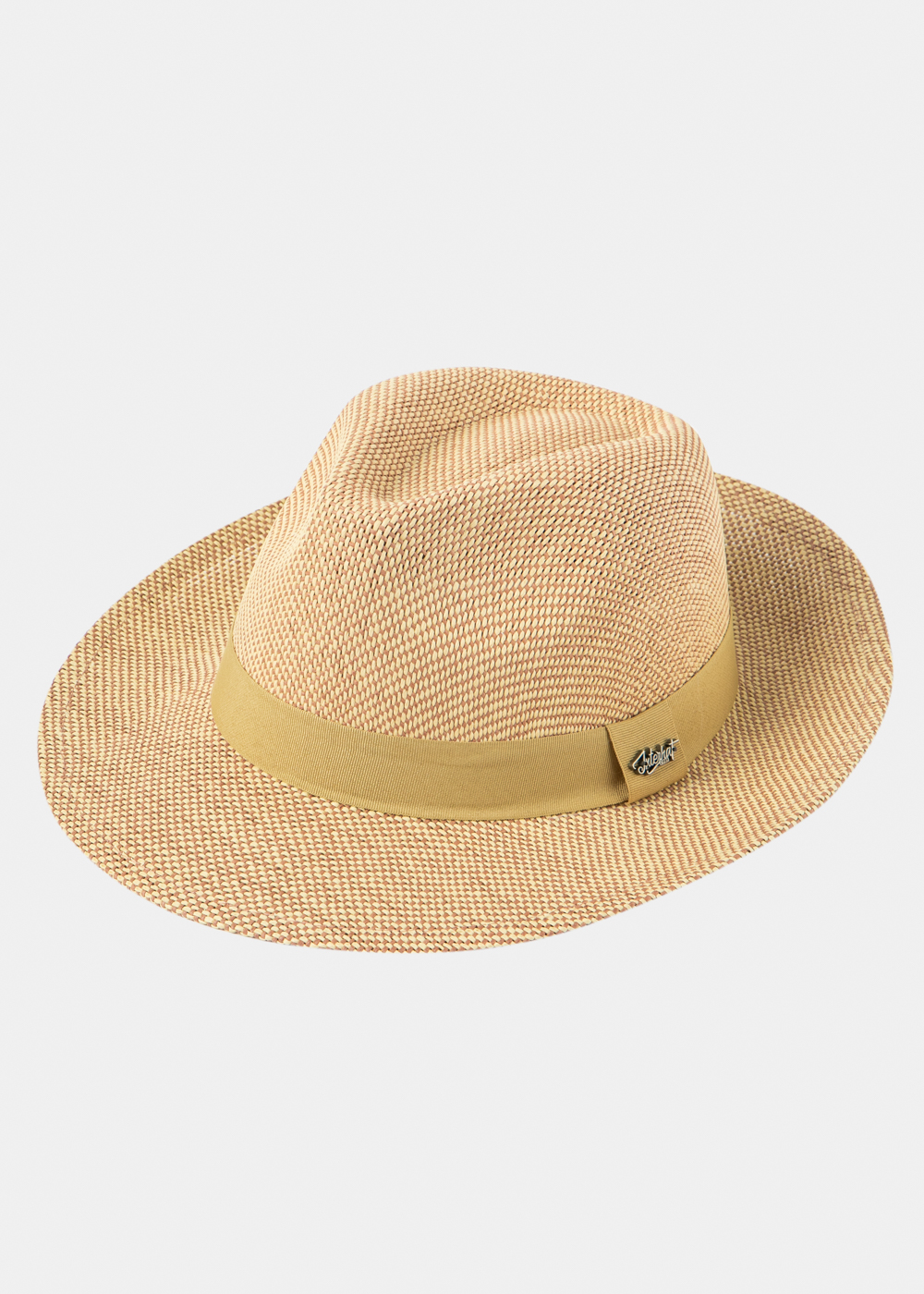 Brown Panama Style Hat w/ Olive Strap Brown Panama Style Hat w/ Olive Strap - Image 1