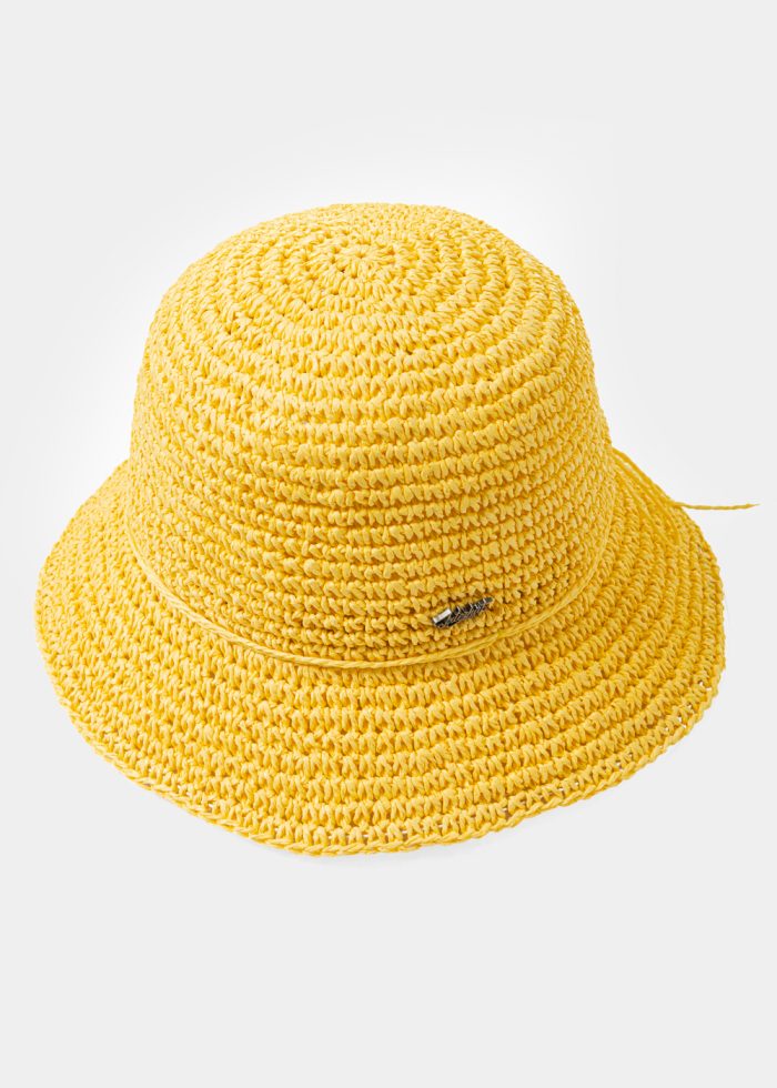 Yellow Κnitted Bucket Style Hat - Image 2