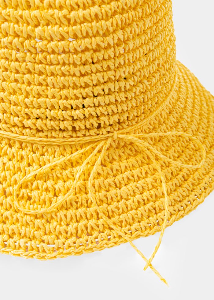 Yellow Κnitted Bucket Style Hat - Image 4