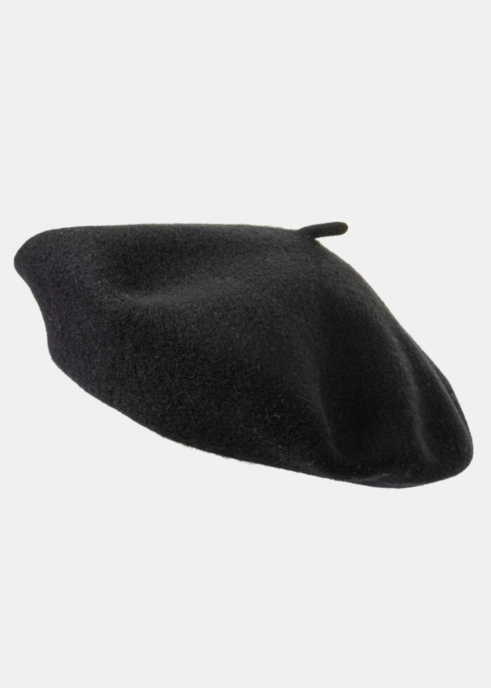 Black Wool Beret Hat - Image 2