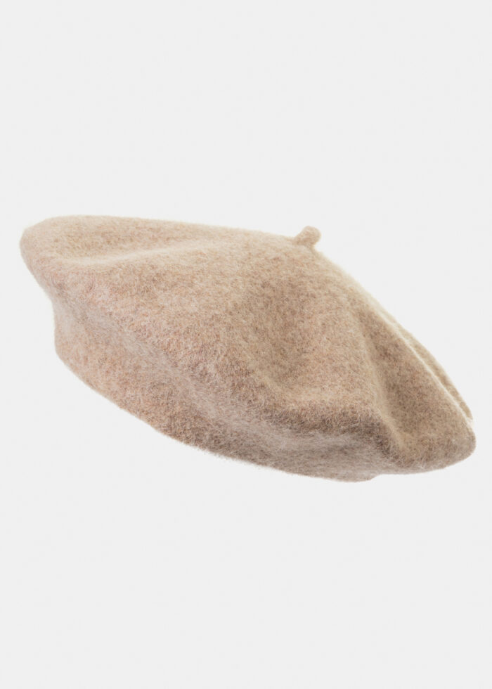 Beige Wool Beret Hat - Image 2