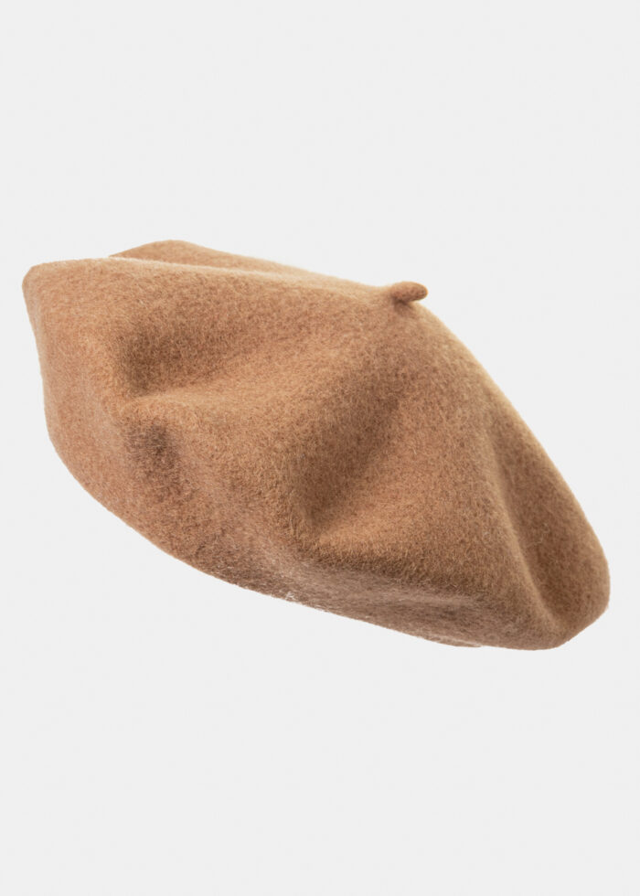 Camel Wool Beret Hat - Image 2