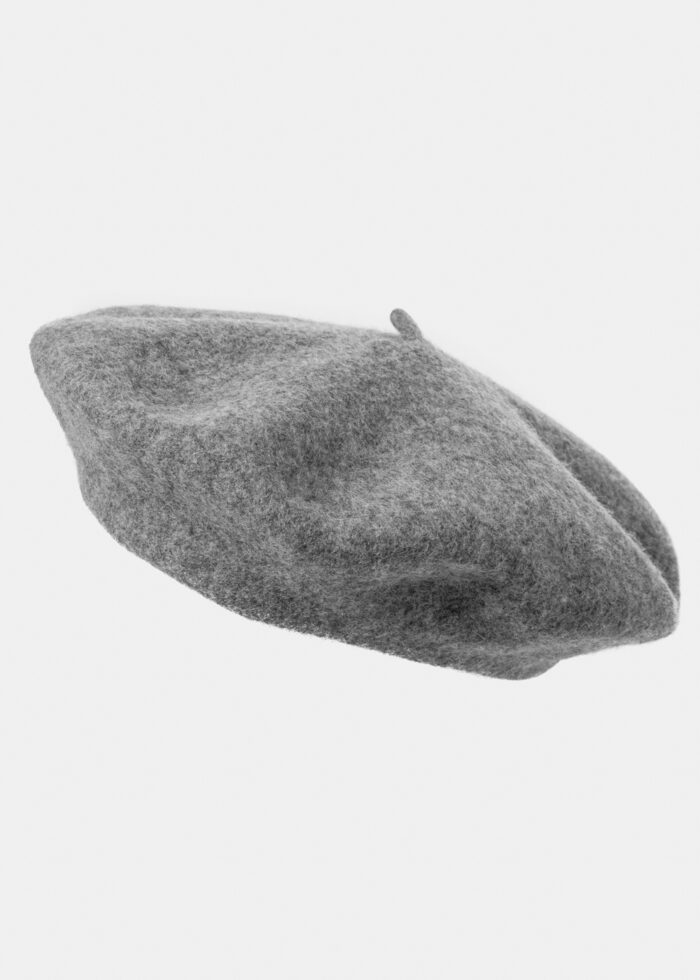 Grey Wool Beret Hat - Image 2