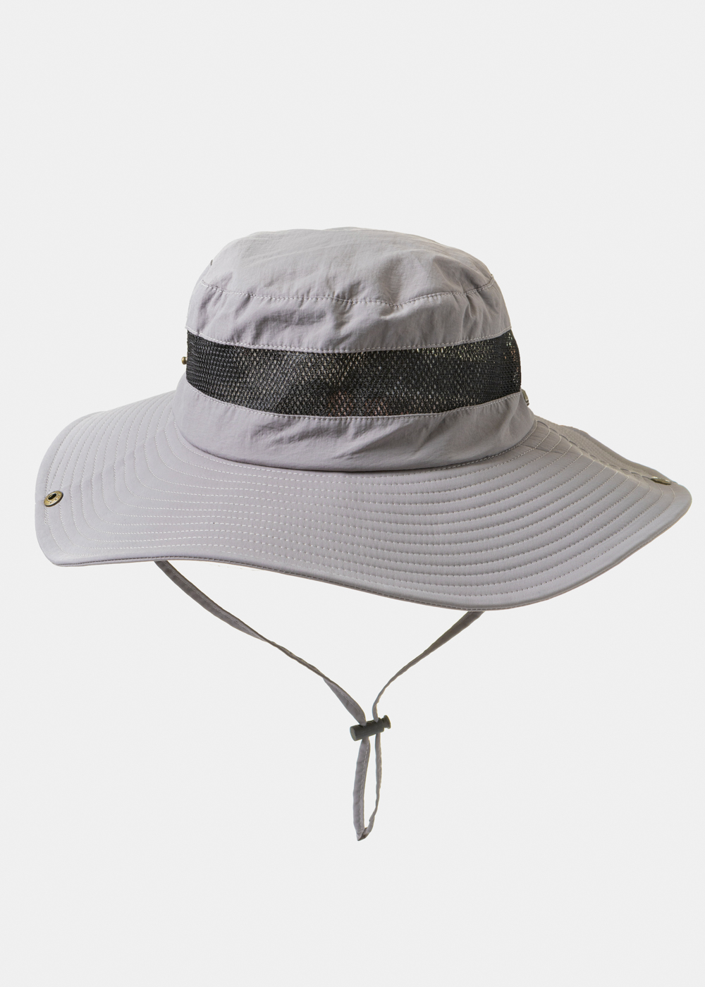 Grey Active Bucket Hat w/ See-through Detail Grey Active Bucket Hat w/ See-through Detail - Image 1