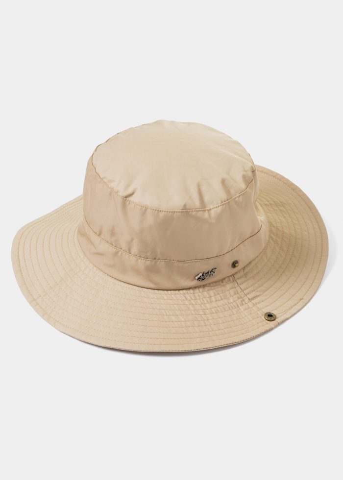 Beige Active Bucket Hat w/ Side Buttons - Image 2