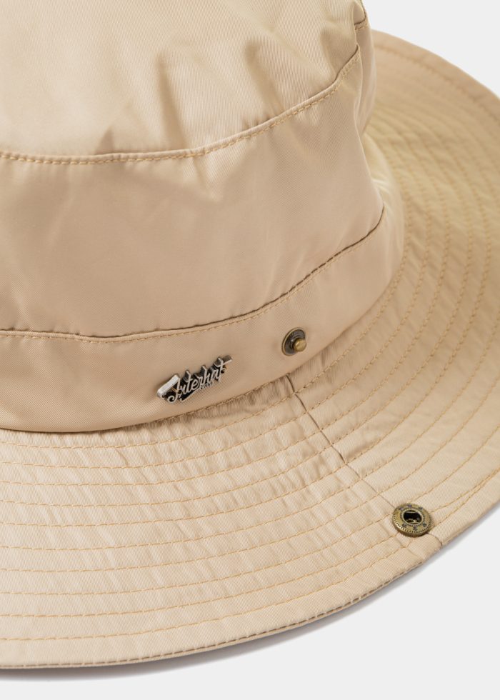 Beige Active Bucket Hat w/ Side Buttons - Image 3