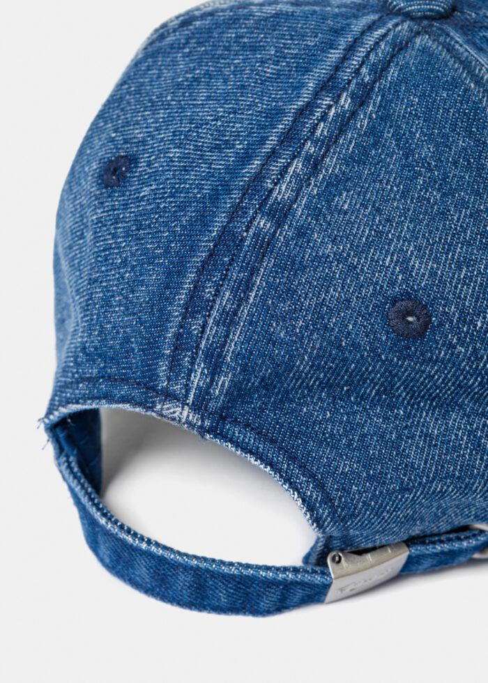 Ripped Jean Cap - Navy Blue - Image 3