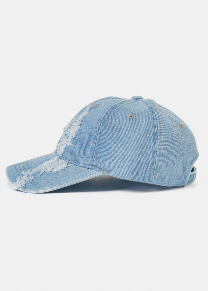 Ripped Jean Cap - Light Blue - Image 2