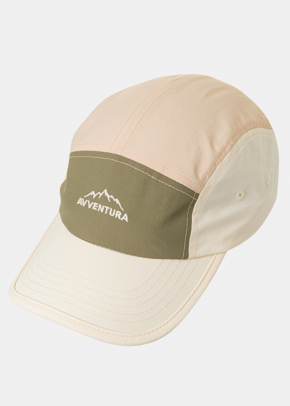 Tricolor Camper Cap in Ecru, Khaki & Beige Tricolor Camper Cap in Ecru, Khaki & Beige - Image 1