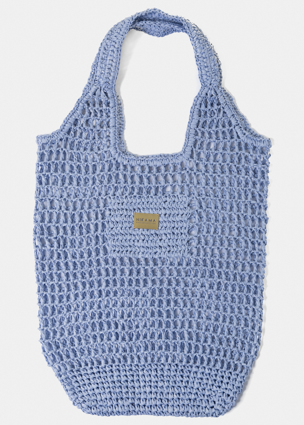 Light Blue Knitted Tote Bag Light Blue Knitted Tote Bag - Image 1