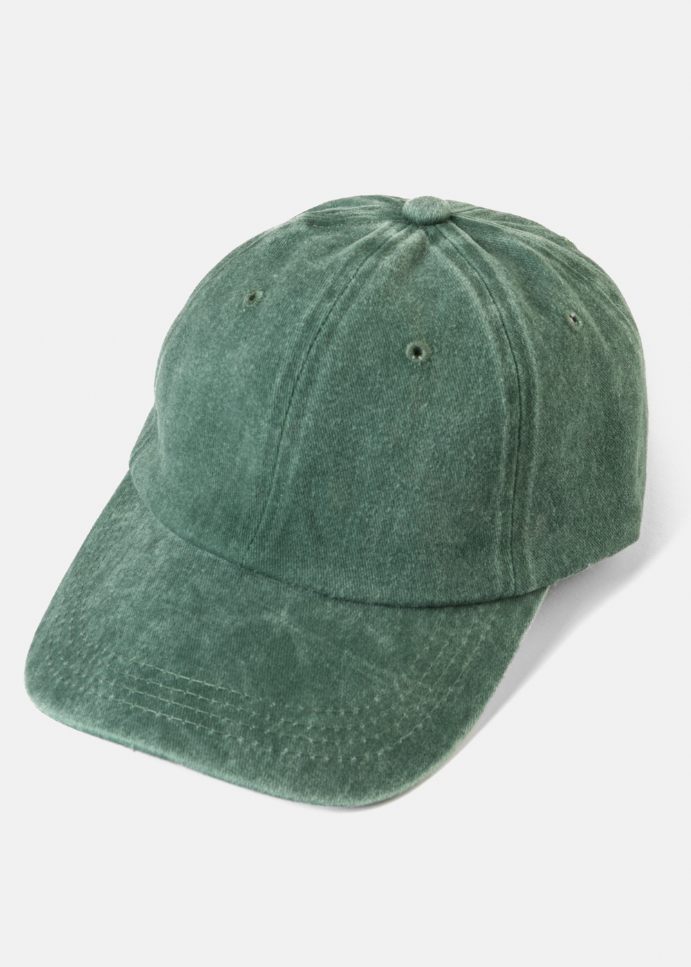 Washed Cotton Twill Cap - Dark Green Washed Cotton Twill Cap - Green - Image 1