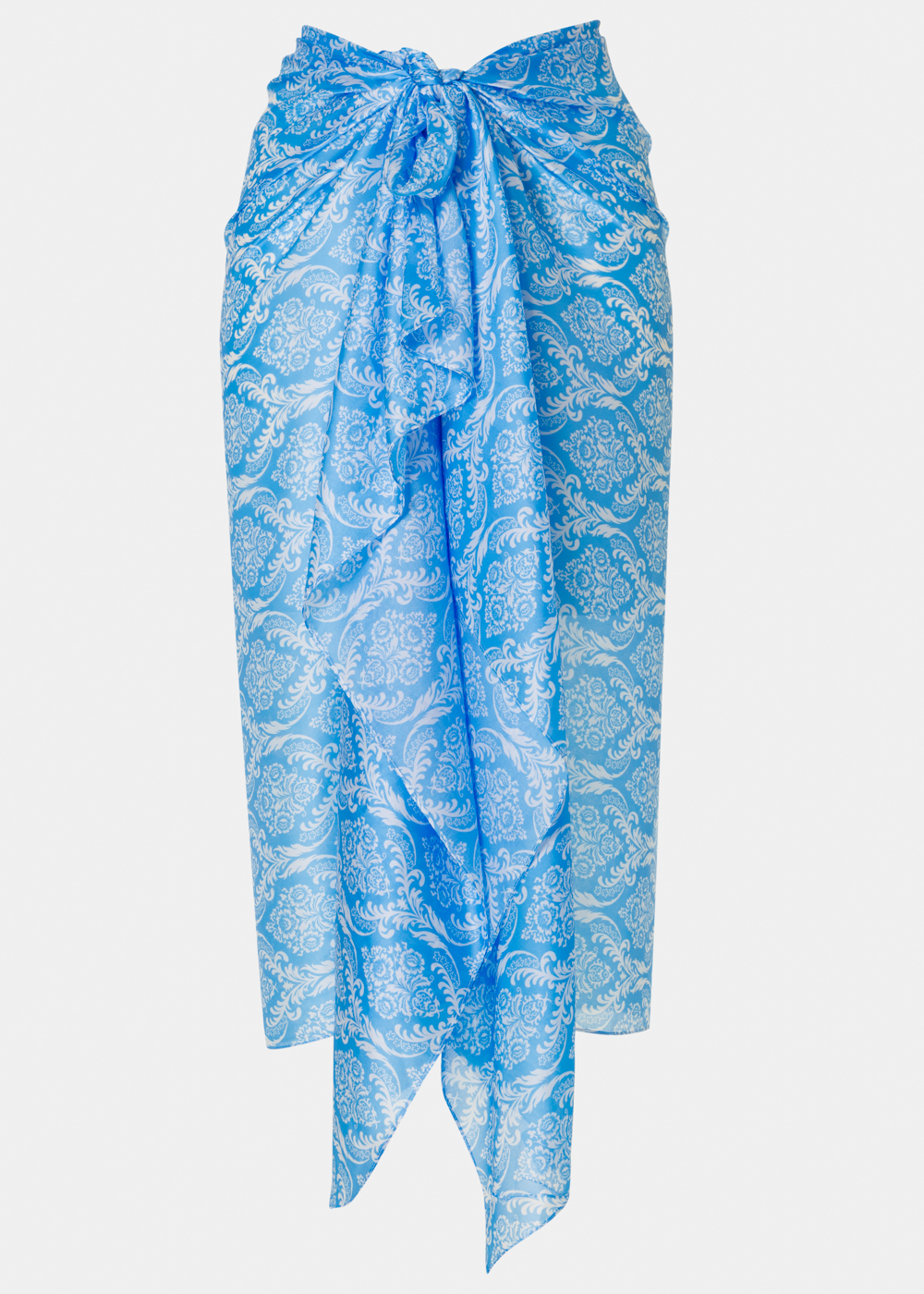 Light Blue Pareo w/ Baroque Pattern Light Blue Pareo w/ Baroque Pattern - Image 1