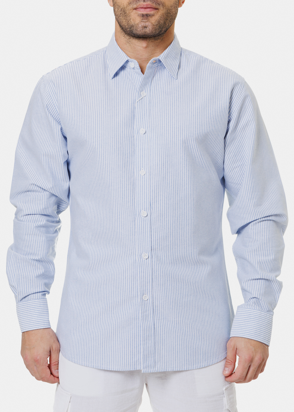 100% Cotton Blue Striped Shirt 100% Cotton Blue Striped Shirt - Image 1
