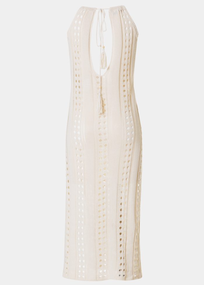 Beige Knitted Beachwear w/ Halter Neck - Image 2