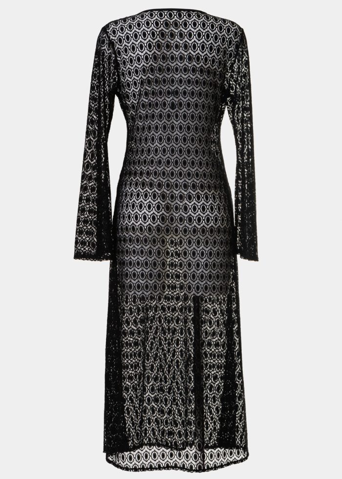 Long Sleeved Knitted Beachwear w/ Ring Detail - Image 2