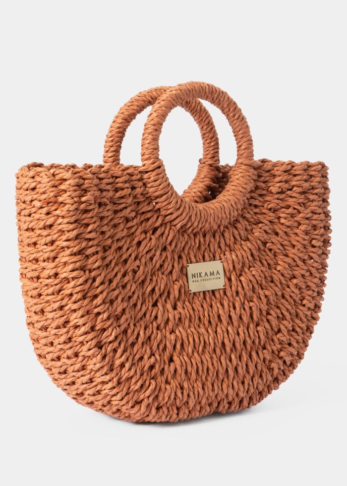 Dusty Orange Midi Knitted Bag - Image 2