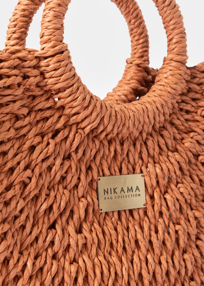 Dusty Orange Midi Knitted Bag - Image 3