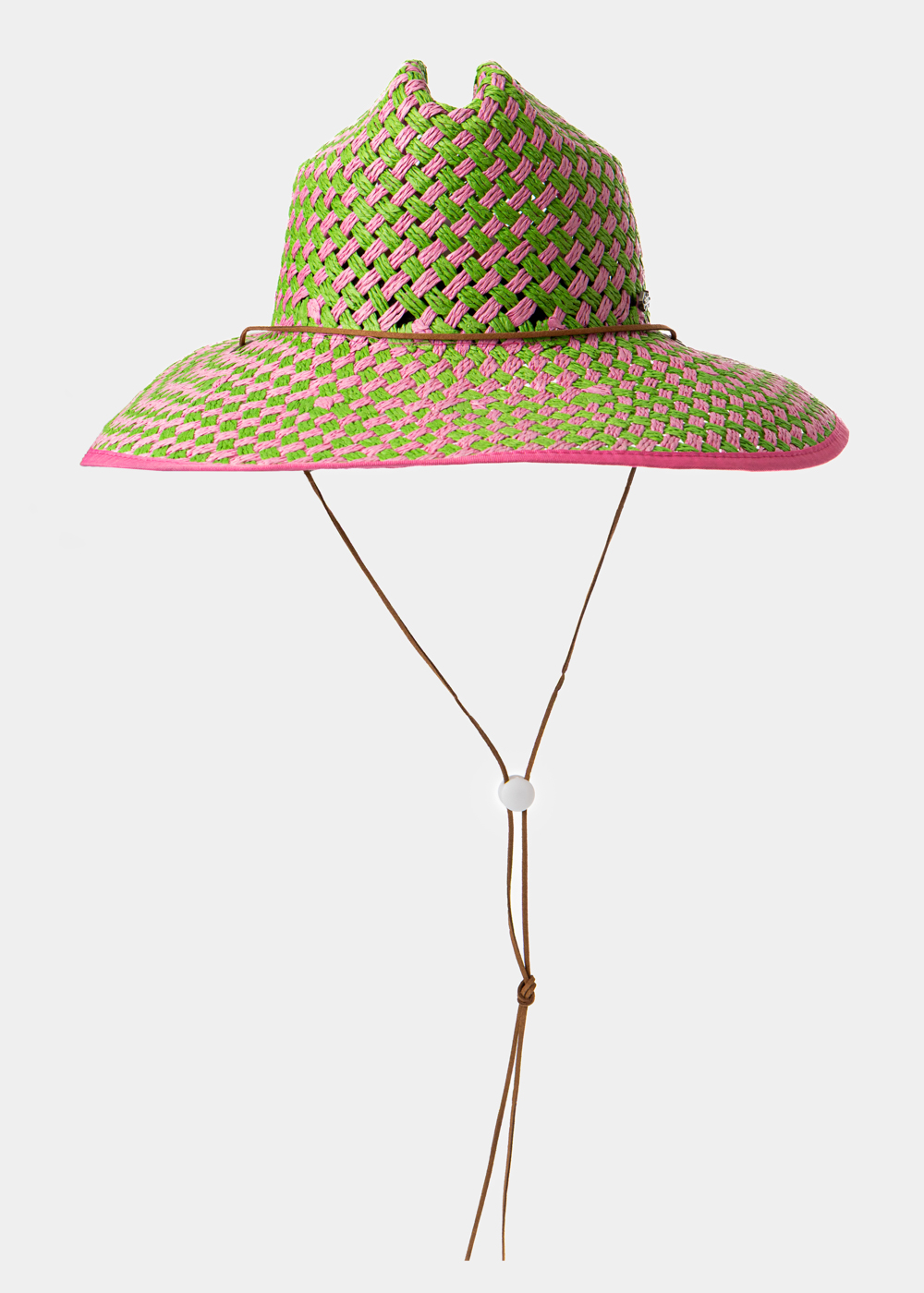 G28A5920 copy Green & Fuschia Straw Surf Style Hat - Image 1